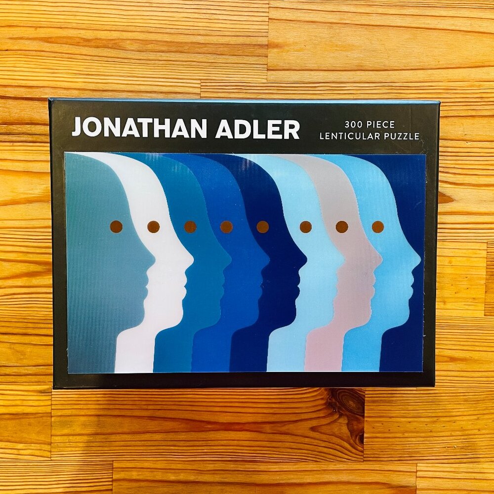 Jonathan Adler Blue Lenticular Faces Puzzle